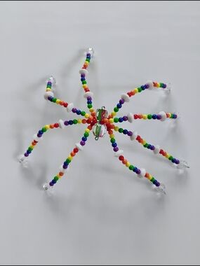 *HANDMADE* RAINBOW PRIDERainbow Bead Spider Craft Toy - Colorful Kids Decoration